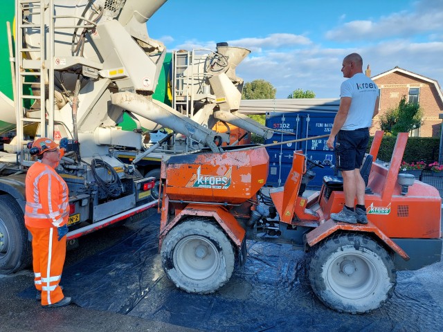 Lossen in een mobiel bakje